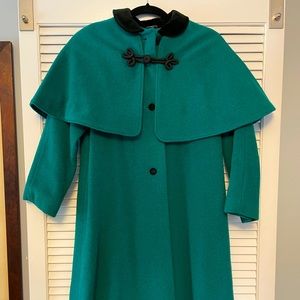Vintage boiled wool mid century capelet coat